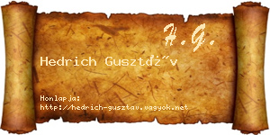Hedrich Gusztáv névjegykártya